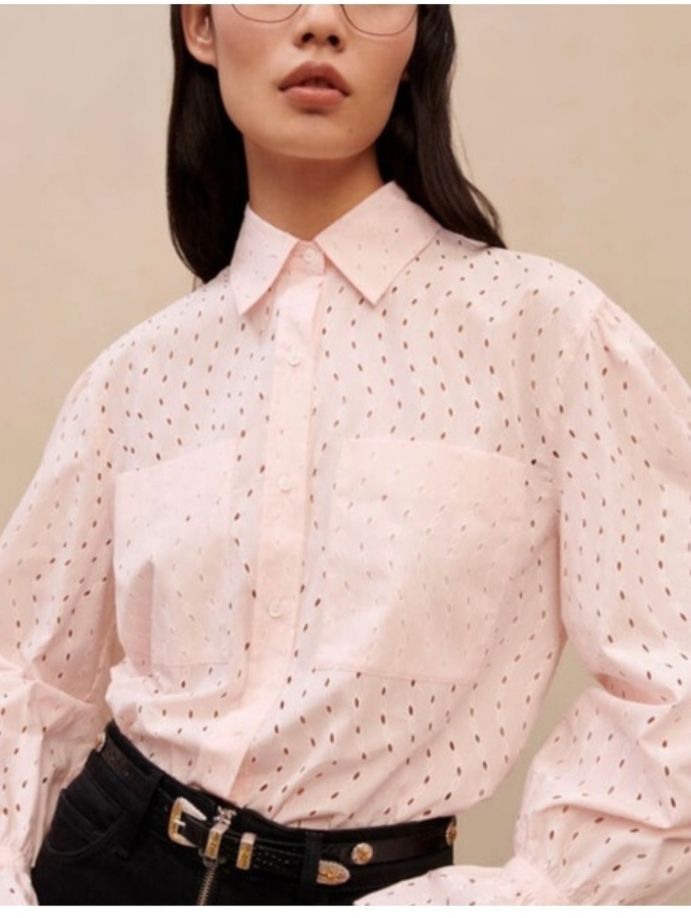 Maje Cilake cotton eyelet blouse size 1